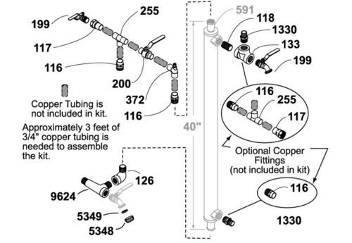 Central Boiler Sidearm Installation Fittings Kit  (SIDEARM NOT INC.) #2053 - $110.83