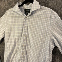 Rodd &amp; Gunn Dress Shirt Mens Large 16.5 Button Gingham Check Italy Tailored Fit - £14.65 GBP