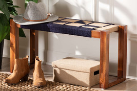 Ballard Two-Tone Navy Blue/Natural Brown Seagrass and Acacia Wood Accent... - $2,425.59 MXN