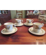 SET OF FOUR STANGL POTTERY GOLDEN BLOSSUM CUP AND SAUCERS - £14.60 GBP
