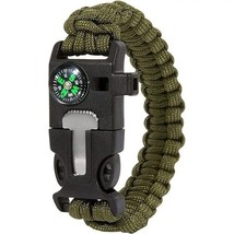 Paracord Compass and Survival Bracelet  in Green Camo. NWT 5 survival fe... - £7.90 GBP