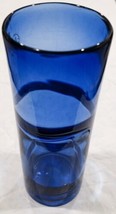 Large Margie’s Garden Blue Hand Blown Art Glass Vase With Original Label - £18.98 GBP