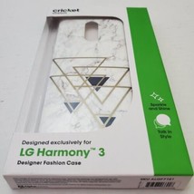Cricket Wireless LG Harmony 3 Rugged Protective Case Designer Fashion - White - $9.90