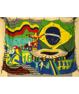 Rio 2016 Olympic Tapestry Christ The Redeemer Rio Flag Parrot Large Bright Color - $141.26