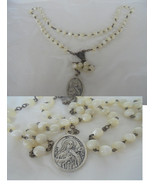 SAINT THERESE praying rosary with beads in mother of PEARL Original 1960s - £21.23 GBP