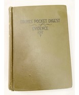 Hughes&#39; Pocket Digest of Evidence by Thomas Welburn Hughes hardcover 1917 - $63.18 CAD