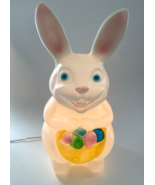 Vintage Easter Bunny Blow Mold With Egg Basket Lighted Empire 22” Yard D... - $59.99