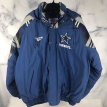 VINTAGE Dallas Cowboys Jacket Mens Large Blue Gray 90s Pro Line Reebok NFL - £42.18 GBP