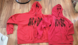 Two Acdc Red Hoodies Zippered Sweatshirts His &amp; Her?? - £39.95 GBP