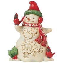 Enesco Jim Shore Heartwood Creek Snowman with Earmuffs and Cardinals Fig... - $48.99