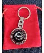 Volvo Logo Emblem 3D Logo Metal Key Chain Keyring Black Chrome logo spins - $13.37