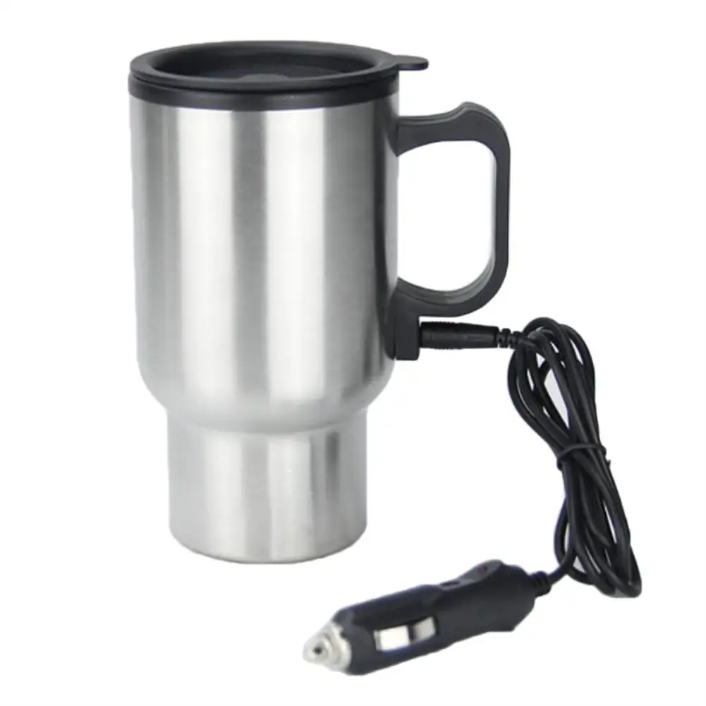 12V Car Heating Cup Car Heated Mug 450ml Stainless Steel Travel Electric... - £17.01 GBP