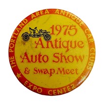 1975 Antique Auto Show &amp; Swap Meet Portland Oregon Expo Center 2 1/4&quot; Bag1 - £4.87 GBP