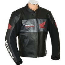  Men Honda Motorcycle Racing Leather Jacket Black Genuine Cowhide Biker ... - $190.00