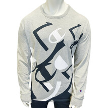 NWT CHAMPION MSRP $59.99 MEN&#39;S LIGHT GRAY JERSEY LONG SLEEVE SWEATSHIRT ... - $25.49