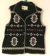 Outback Trading Company Vest size XL women black embroidered button close - $25.29