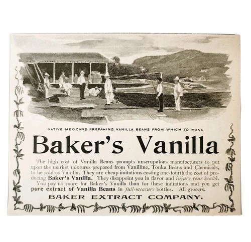 Baker&#39;s Extracts Vanilla Baking 1897 Advertisement Springfield Mass ADBN1A9 - $19.99