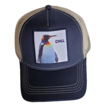 CHILL Hat Penguin Trucker Baseball Cap Mesh Panel Adjustable One Size Snap Back - £17.15 GBP
