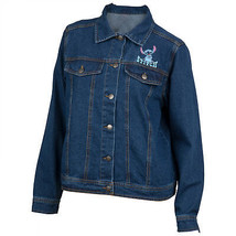 Lilo &amp; Stitch Experiment 626 Junior&#39;s Denim Jacket w/ Antique Buttons Blue - £43.44 GBP