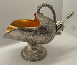 Vintage Raimond Silver Company Silver Plate Sugar Scuttle &amp; Scoop 6 In B... - £14.69 GBP