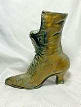  Vtg Collectible Brass Victorian Ladies Boot Vase Fireplace Matchstick Holder  - £27.69 GBP
