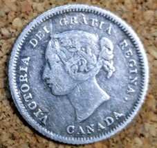 1881 H Canada silver 5 cents Victoria. SILVER NICKEL 20200099 - £19.98 GBP