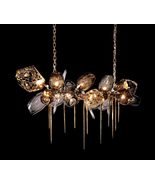 interoknack Modern Luxury Crystal Chandelier  Gold &amp; Smoke Glass Pendan... - $36,950.84 MXN