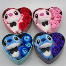 Inspired by disney Handmade lovely stitch plush toys with soap flowers h... - £31.97 GBP