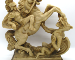 Vintage Italian 9 Inch Cast Statue of St. George the Dragon Slayer - $78.21