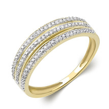 Women&#39;s Wedding BAND Diamond RING Natural 10k Yellow Gold 0.15 CT Size 5-11 - £232.28 GBP