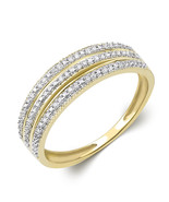 Women&#39;s Wedding BAND Diamond RING Natural 10k Yellow Gold 0.15 CT Size 5-11 - £232.76 GBP