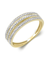 Women&#39;s Wedding BAND Diamond RING Natural 10k Yellow Gold 0.15 CT Size 5-11 - $404.84 CAD