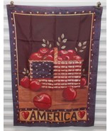 28&quot; X 40&quot; GARDEN FLAG America July 4th Red White blue Apples Brown - €12,71 EUR