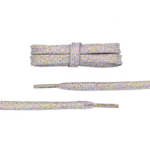 Flat Cotton Glitter Multicolor Shoe Laces with Clear Tips by Loop King L... - £10.41 GBP+