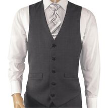 Men's RENOIR Vest Wool 140's Adjustable, Full Lining 508-3 Mid Gray image 2