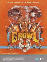 Growl Arcade FLYER 1991 Original  Video Game Vintage Unused Retro Promo ... - £29.99 GBP