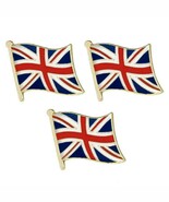 3 BRITISH FLAG PINS 0.5&quot; Lapel Pin UK Union Jack England Hat Tie Badge L... - $186.26 MXN