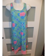 Simply Southern Sleeveless Tank Dress Elephants Blue Pink Size XS/S Women&#39;s - $28.71 CAD