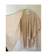 One Size Kimono Cover Up Beige Leopard Animal Print Wrap Open Tunic - €25,57 EUR