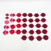 Lot of 33 PCs Plastic Red Vintage SnapTight Barrettes Hair Clips Flowers - £15.92 GBP