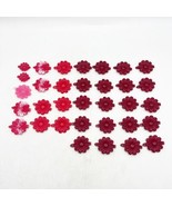 Lot of 33 PCs Plastic Red Vintage SnapTight Barrettes Hair Clips Flowers - £15.81 GBP