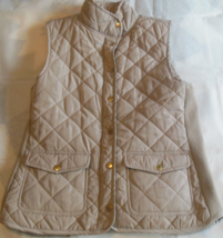 Adrienne Vittadini Womens Quilted Vest Zipper/Snap Size M Beige - $44.55