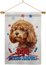 Patriotic Poodle House Flag Dowel Set Dog Puppy Spoiled Paw Canine Fur P... - $32.99