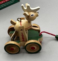 Ornament Hallmark Keepsake Christmas Wooden Reindeer  #3 QX4073 1986 Korea - £11.20 GBP