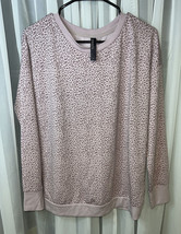 Mondetta Lilac Round Neck Animal Print Pullover Sweatshirt Long Sleeve Top sz S - £10.64 GBP