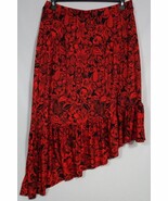 Women&#39;s Cato Fashion Floral Ruffled Short Skirt Multi Red Size LP - $39.58 CAD