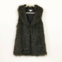 Cotton On Black and Grey Faux Fur Vest Jacket Wms Size Small - $18.80