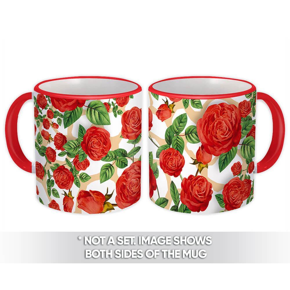 Red Roses : Gift Mug Flower Garden Pattern For Her Floral Item image 2