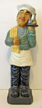 Vintage Midwestern Home Products Ceramic 23&quot; Tall French Waiter Sculpture  - £101.71 GBP