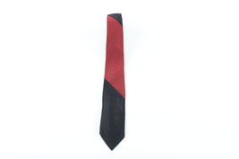 Vtg 60s 70s Rockabilly Silk Striped Color Block Skinny Neck Tie Dress Tie USA - £19.42 GBP